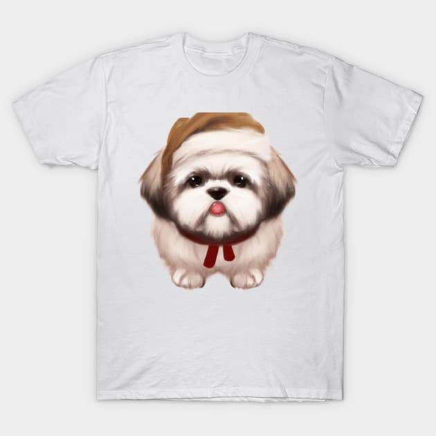 Cute Shih Tzu Drawing T-Shirt by Play Zoo